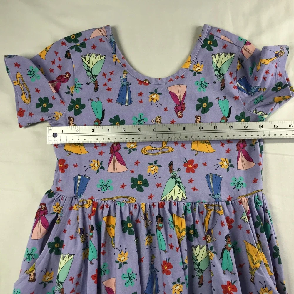 Hanna Andersson Disney Princess Purple Cotton Skater Dress Girls 12 Pockets